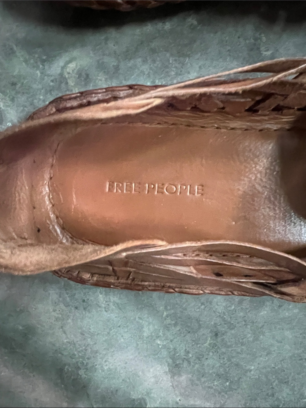 Free People Brown Woven Leather Slip-On Huaraches. Size 10 - Picture 2 of 3
